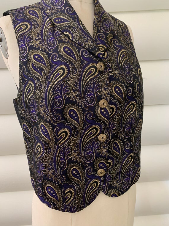 Purple and Gold Metallic Brocade Waistcoat | by A… - image 4