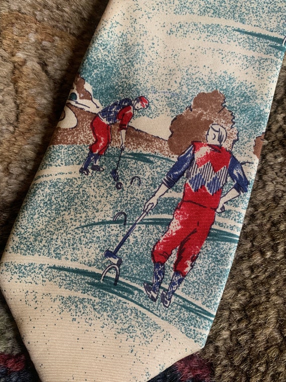 All Silk Vintage Croquet Scene Tie | Chaps by Ral… - image 1