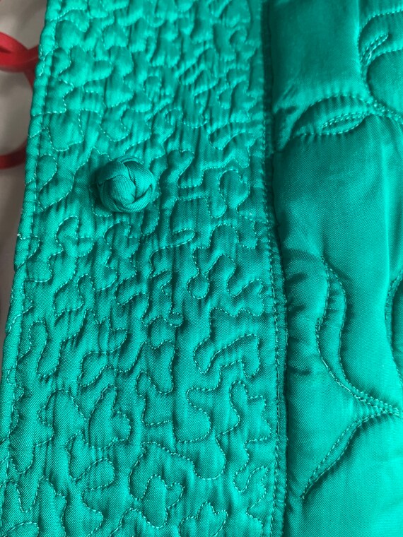 Quilted Hip Length Parka Jacket - Green