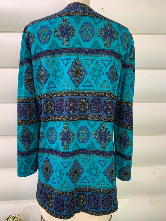 1980s Turquoise Tribal Print Jacket | Lady Carol … - image 4