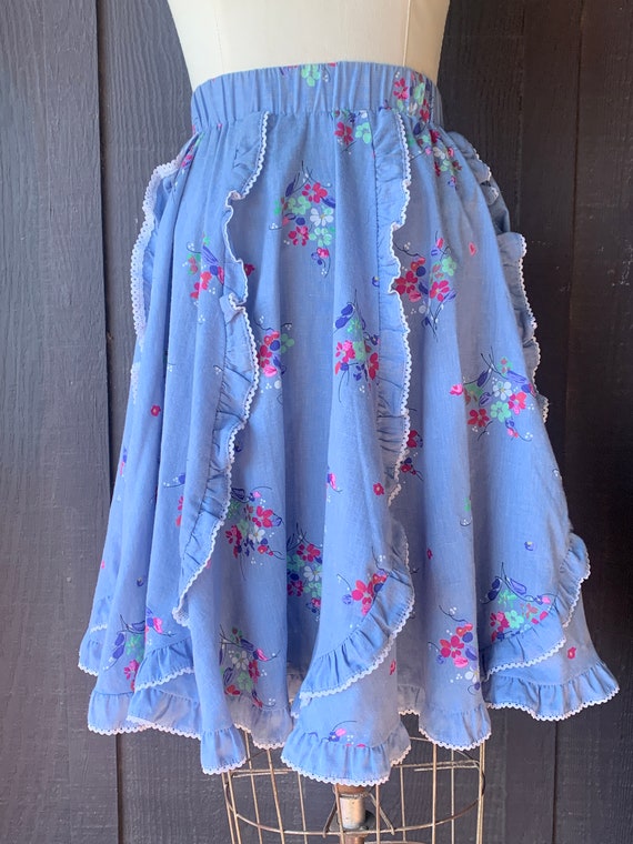 Petite Jeri Bee Square Dance Skirt | Blue Polyest… - image 2