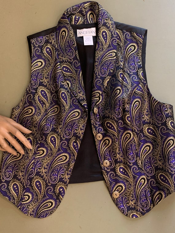 Purple and Gold Metallic Brocade Waistcoat | by A… - image 8