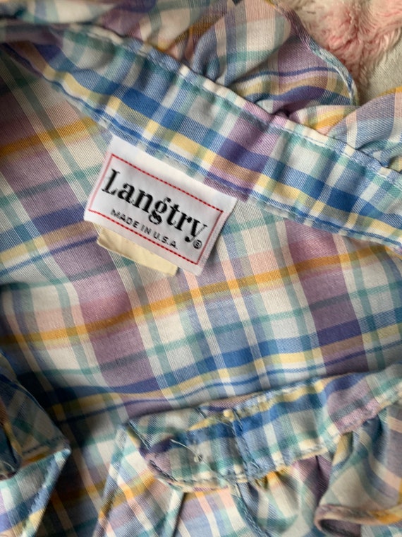 Plaid Shirt by Langtry | High Ruffled Collar | Co… - image 6