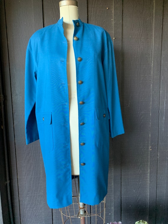 Sky Blue Lab Coat Dress | Jones Wear | Classic 19… - image 3