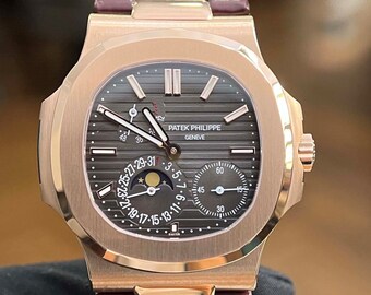 PATEK PHILIPPE Nautilus automatisch herenhorloge met grijze wijzerplaat Artikelnr. 5712R-001