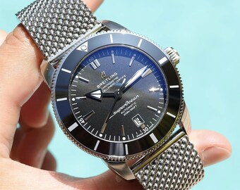 Breitling AB2020121B1A1 Superocean Heritage B20 automatisch 46 roestvrij staal 46 mm vulkaan zwarte wijzerplaat