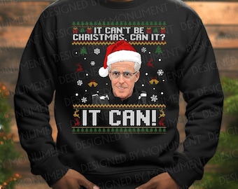 Mick McCarthy It Can’t Be Christmas Can It SVG PNG, Funny Xmas Football Jumper Design, Retro Festive Christmas, Holiday Digital Download