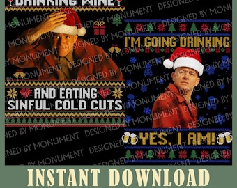 Ed Gein Ugly Christmas SVG PNG, Charlie Hunnam Xmas Sweatshirt Design, Funny Wine & Cold Cuts Hoodie Digital Download