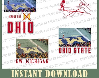 Ohio vs Michigan Rivalry SVG PNG, Script Ohio Big M Parody Football Shirt SvG, Funny Brutus Game Day OSU Fan 2025 Digital Download