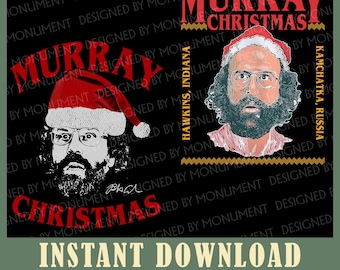 Murray Christmas PNG, Retro Holiday Design (Digital Download)