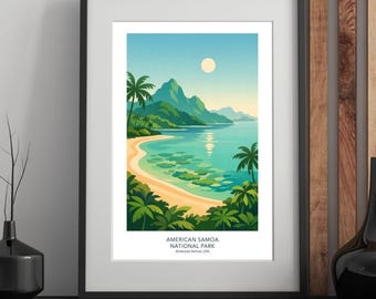 American Samoa National Park – Mid Century Modern Travel Poster