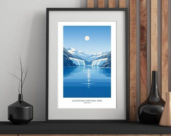 Park Narodowy Glacier Bay – Plakat podróżniczy z okresu Mid Century Modern