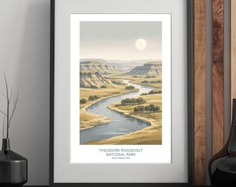 Theodore Roosevelt National Park – Mid Century Modern Travel Poster
