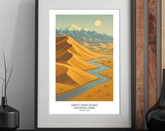 Great Sand Dunes National Park – Mid Century Modern Reiseposter