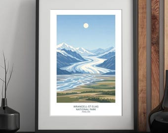 Wrangell–St. Elias Nationalpark – Mid Century Modern Reiseposter