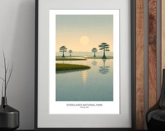 Everglades National Park – Mid Century Modern Travel Poster