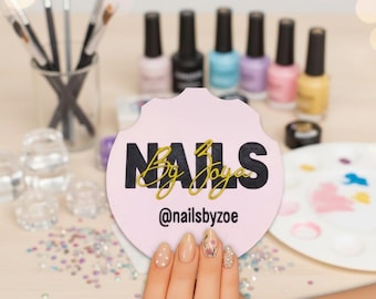 Kundenspezifische Nagel-Kunst-Fotografie Requisite mit personalisierter Branding Disk (Pastell Rosa)