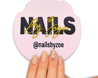 Adereço fotográfico personalizado para Nail Art com disco de marca personalizado (rosa pastel)