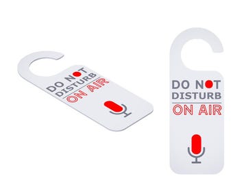 ON AIR Türschild - Eco „Bitte nicht stören“-Schild für Studio & Podcast (weiß)