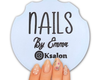 Adereço fotográfico personalizado para Nail Art com disco de marca personalizado (azul pastel)
