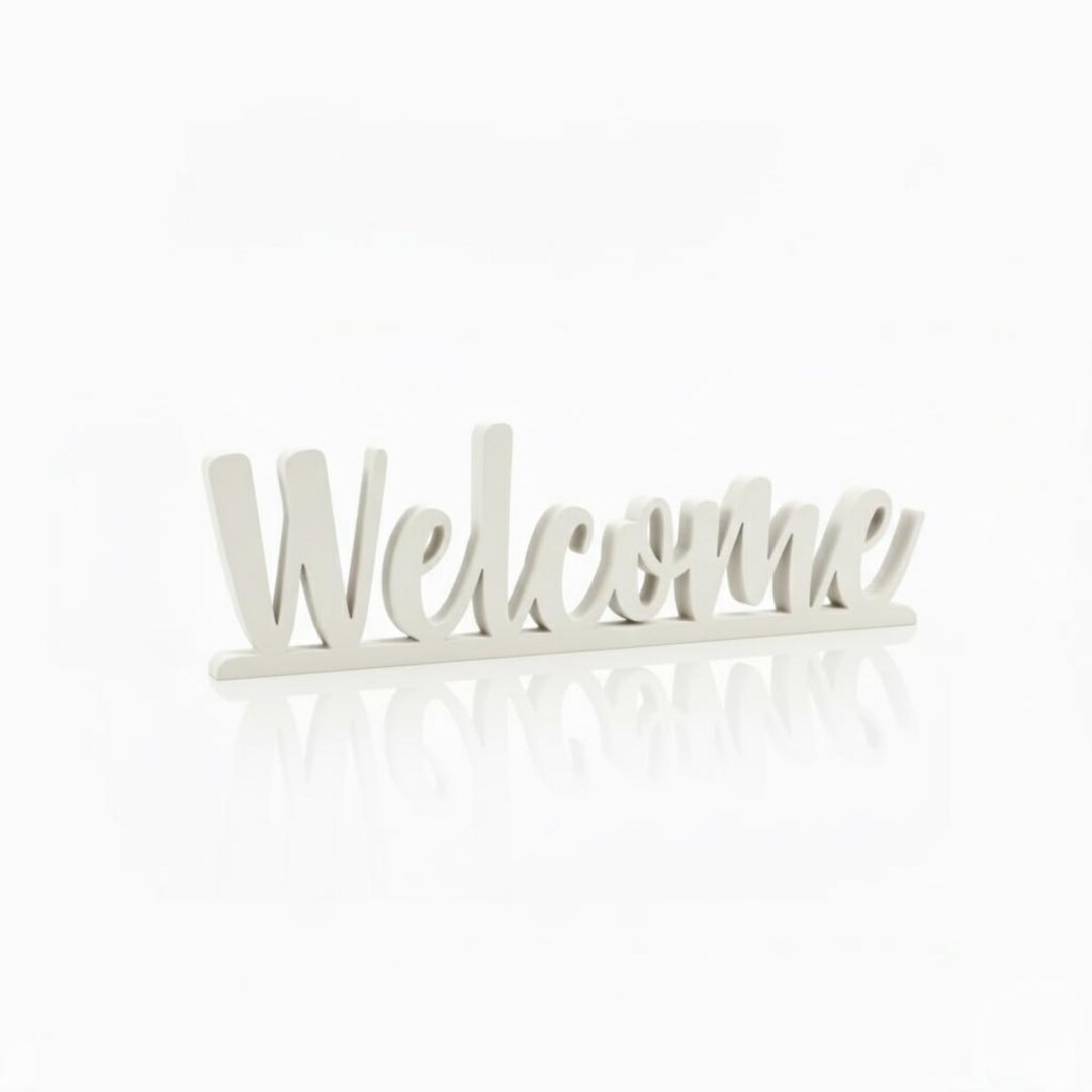 Welcome Freestanding Word Sign – Minimalist Home Accent (white) - Etsy UK