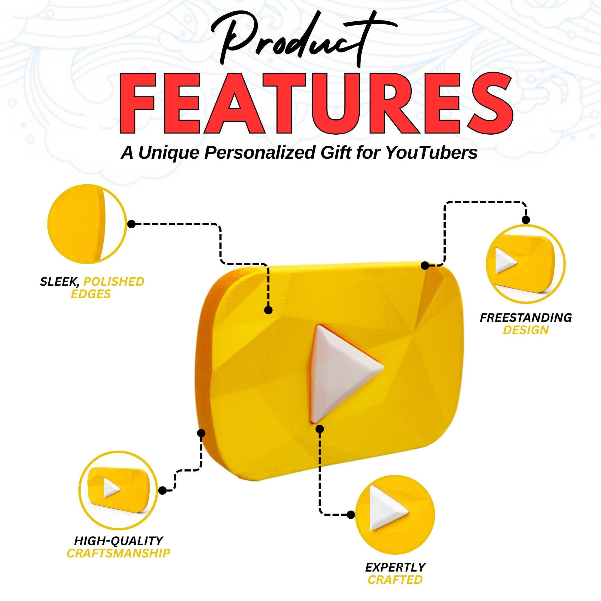 Custom Lay Button Custom Youtube Diamond Play Button or Trohy for Creators, Vlogger - Etsy UK