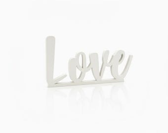 Love Freestanding Word Sign – Minimalist Home Accent (White)