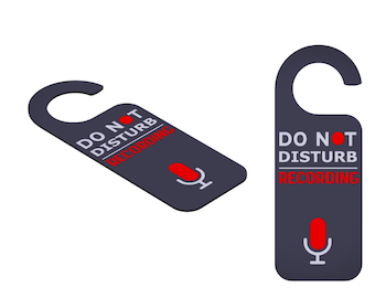 Aufnahme Türschild - Umweltfreundliches „Bitte nicht stören“ Schild für Studio & Home Office (schwarz)