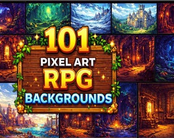 Pixel Art RPG Backgrounds 16-Bit Fantasy Scenes (1280×720, Parallax Ready)