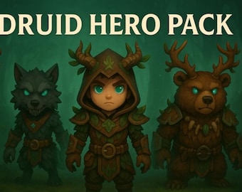 Stylized Druid Hero Pack – Rigged + Transformations