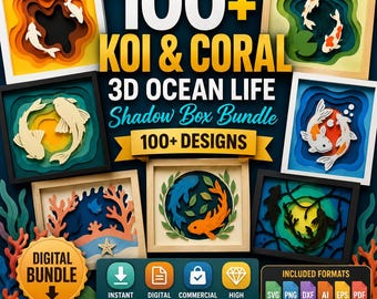 100+ 3D SVG Mega Bundle: Layered Shadow Box Designs (Digital Download)