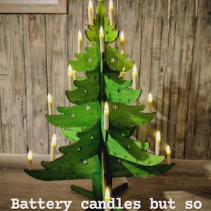 Green wooden Christmas Tree for medium spaces - 3 foot / 91.5 cm