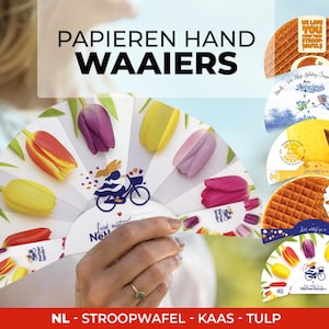 JW Convention lastminute gifts Utrecht Netherlands Stroopwafel, direct download print FUN Paper FAN with Tulips, Cheese, Delft Blue tile