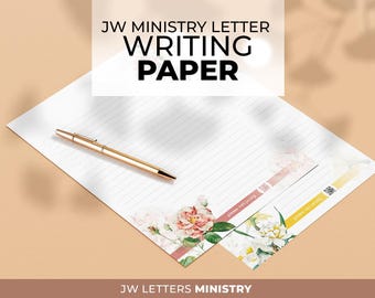 JW letter writing stationary 6 Floral jw letters Field service ministry writing paper Jehovah Witness supplies jw.org