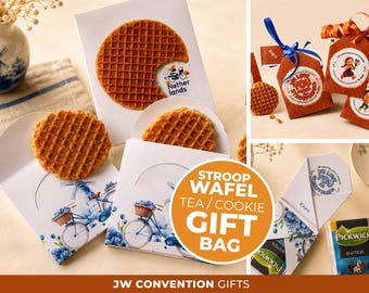 JW Congres Utrecht Nederland Thee en koekje Verpakking | JW Cadeautje | directe download print cadeau tasje, thee zakje, stroopwafel jw.org