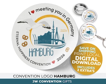 JW-Kongress-Logo Deutschland HAMBURG Forever Happy International 2026 | Direkt-Download | jw.org | Gestalten Sie Ihre eigenen Kongressgeschenke