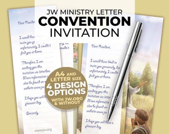 JW Convention invitation 2026 letter writing paper Stationery, Printable invite letter, Fieldservice writing paper direct download PDF