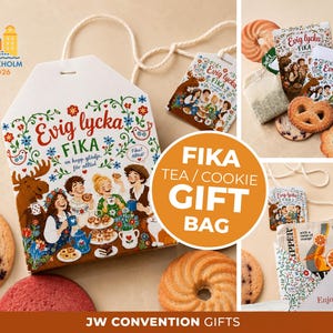 Kongres Sztokholm Szwecja FIKA Opakowania na herbatę i ciasteczka | JW Gift DIY do druku Evig Lycka | pobierz wydrukuj prezent last minute | jw.org