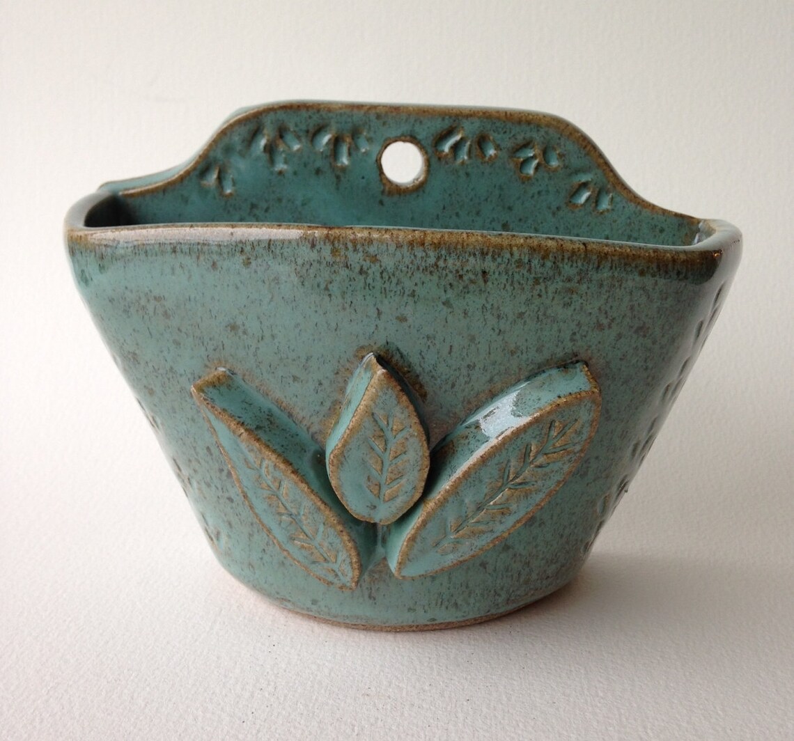 Hanging Stoneware Pottery Wall Planter Pocket Vase on Etsy