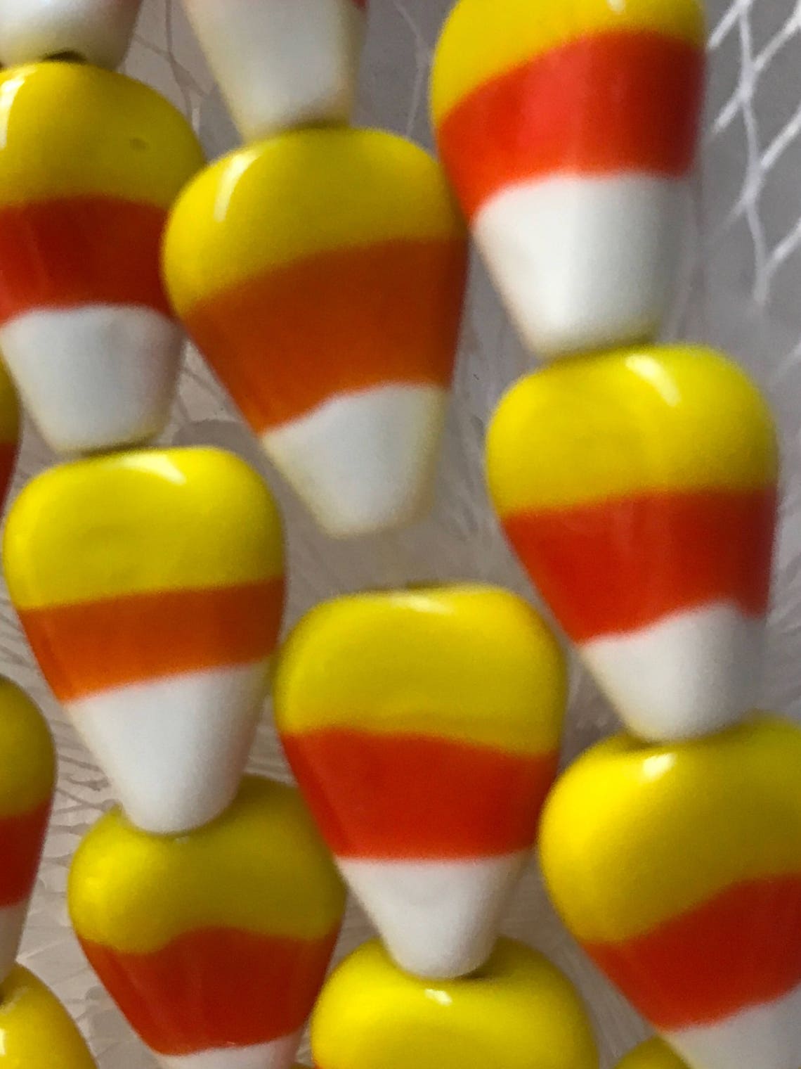 Glass Candy Corn Beads 15 X 12 Mm 10 Beads Etsy