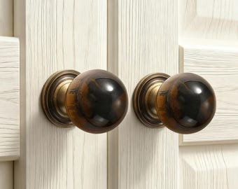 Pomo redondo multicolor de jade y cristal: tiradores de latón para cajones, pomos para armarios y gabinetes.