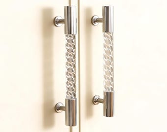 Tirador de latón cromado, tiradores de latón acrílico, tiradores minimalistas para armarios