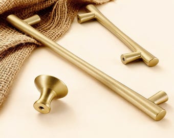 Tiradores de latón para armarios, pomos para cajones y tiradores para armarios.