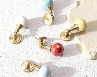 Pomos de cerámica para armarios, tiradores de colores, tiradores para armarios infantiles