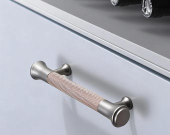 Tirador moleteado para cajón, tirador marrón para armario, tiradores largos para armario