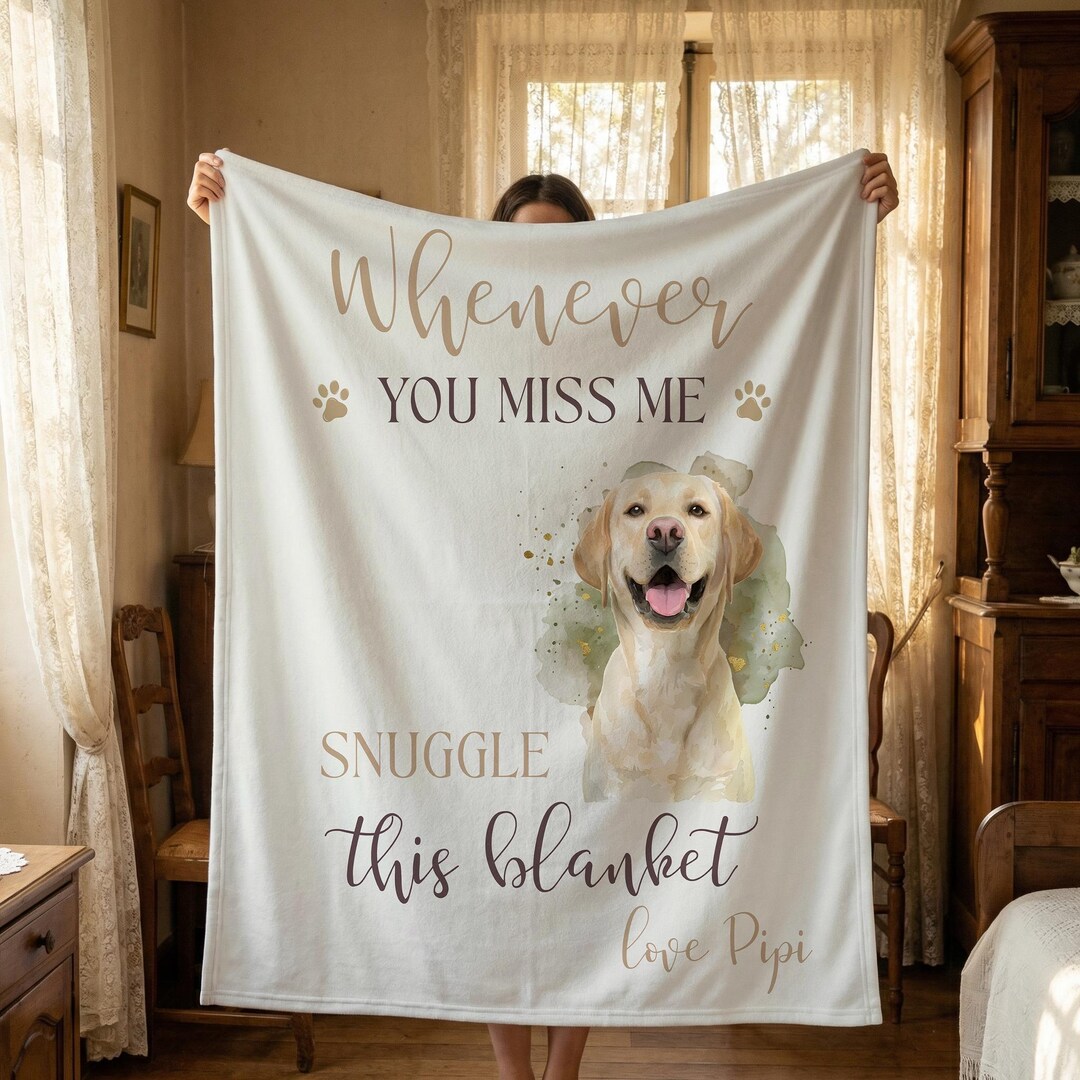 Personalized Pet Photo Blanket, Custom Dog Memorial Blanket, Pet ...