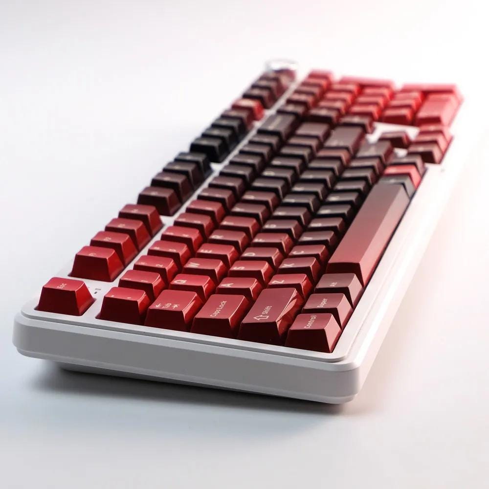 Porcelain Bright Aurora Keycaps | 133 Keys PBT Purple Red | Chan Master ...