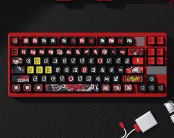 Juego de teclas Violeta Persona 5 / 122 teclas OEM PBT Pudding / Teclas para teclado estilo anime japonés / Teclas para teclado mecánico gaming