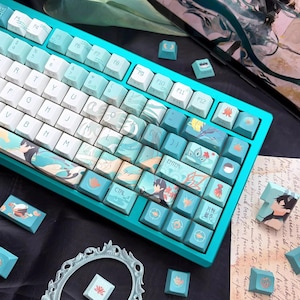 Honkai Star Rail Dan Heng Keycap | PBT Cherry Profile Side Engraved Translucent Keycap | Custom Anime Keyboard Key
