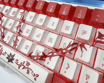 Tasti per tastiera anime Wuthering Waves Camellya, 100 tasti, profilo Cherry PBT a sublimazione di colore, per tastiere meccaniche da gioco e Otaku personalizzate MX